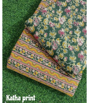 Dress Making Women's Clothing Kantha Cotton Print Fabric By The Yard Unstitched Fabric Cloths