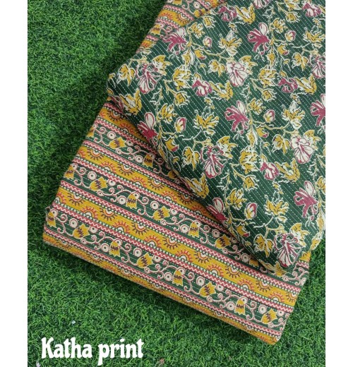 Dress Making Women's Clothing Kantha Cotton Print Fabric By The Yard Unstitched Fabric Cloths