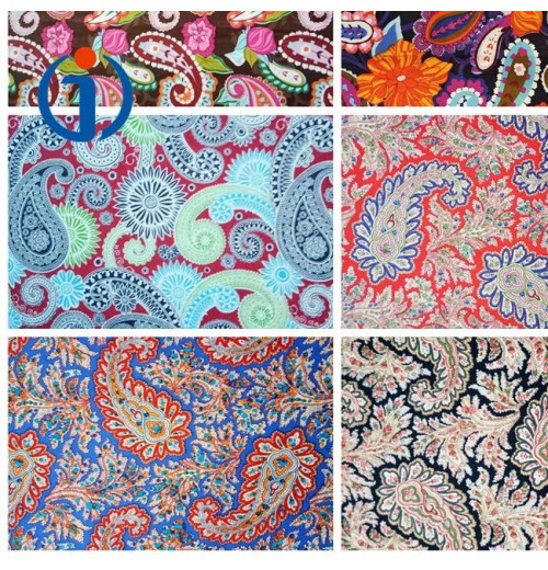 Custom Design 105gsm 40s Ethnic Poplin 100% Cotton Woven Printed Fabrics for Clothes Bags