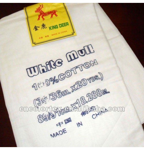 Factory Wholesale 100% Cotton Lightweight Comfortable Super Soft Bleached White Mull Gauze Fabric for Lining