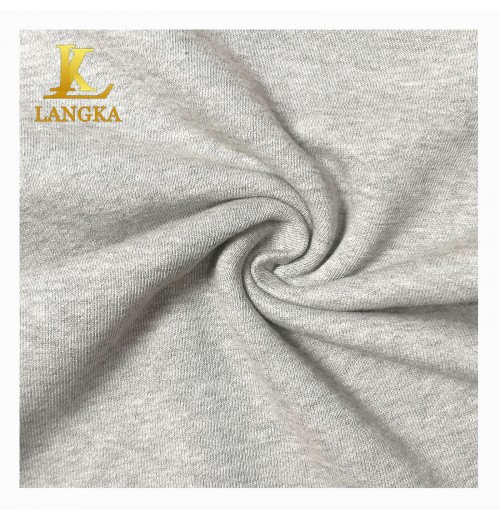 Langka 100% organic cotton 330gsm heavyweight french terry knitted cloth fabric for hoodie