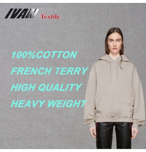 HOT SALE HIGH QUALITY 100% COTTON FRENCH TERRY FABRIC for GARMENT SWEATSHIRT