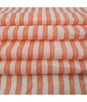 Striped Hand Block Print Fabric 100% Cotton Hand Stamped Summer Dress Cotton Fabrics